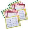 Dry Erase Pockets, 5 Assorted Neon Colors, 9" x 12", 10 Pockets Per Pack, 2 Packs