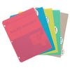 Poly Index Dividers, 5 Tabs, Assorted Colors, 12 Packs