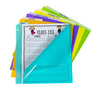 5-Tab Index Dividers with Vertical Tab, Bright Color Assortment, 8-1-2 x 11, 3 Sets