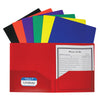 Two-Pocket Heavyweight Poly Portfolio Folder, Assorted Primary Colors, Pack of 36