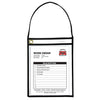 Shop Ticket Holder With Strap, Black, Stitched, Both Sides Clear, 9" x 12", Box of 15
