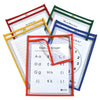 Super Heavyweight Plus Reusable Dry Erase Pockets - Study Aid, Assorted Primary Colors, 9 x 12, Box of 25