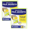 Write-On Poly File Jackets, Assorted Colors, 11" x 8-1-2", 10 Per Pack, 2 Packs