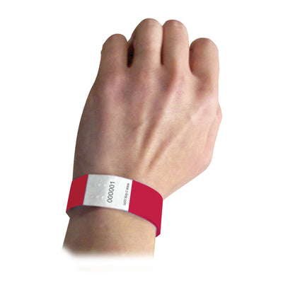 DuPont™ Tyvek® Security Wristbands, Red, 100 Per Pack, 2 Packs