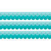 Painted Palette Ombre Turquoise Scallops EZ Border, 48 Feet Per Pack, 3 Packs