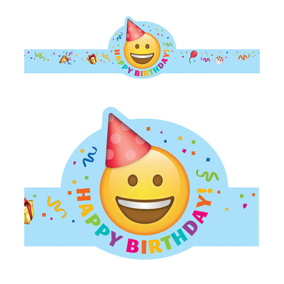 Emoji Fun Happy Birthday Crown, 30 Per Pack, 2 Packs