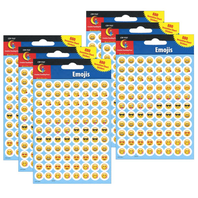 Emojis Hot Spot Stickers, 0.5", 880 Per Pack, 6 Packs