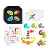FunPlay Rainbow Pebbles - Homeschool Kit for Kids - 36 Sorting and Stacking Toys + 50 Activities + Messy Tray