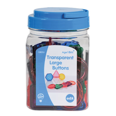 Transparent Large Buttons - Mini Jar - Set of approx. 62