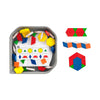 FunPlay Pattern Blocks - Homeschool Kit for Kids - Set of 60 Wooden Math Manipulatives + 50 Activities + Messy Tray