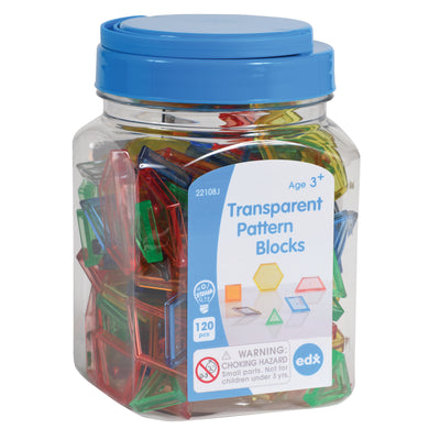Transparent Pattern Blocks - Mini Jar - Set of 120