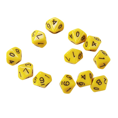 10-Sided Polyhedra Dice, 12 Per Pack, 3 Packs