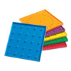 Double-Sided Geoboard Set - 5 x 5 Grid - 24 Pin Circular Array - Set of 6