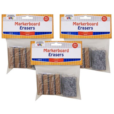 Mini Markerboard Erasers, 5 Per Pack, 3 Packs