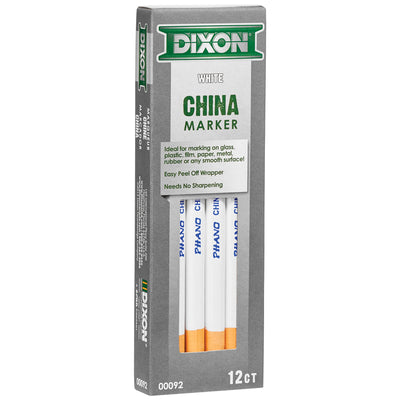 Phano China Markers, White, 12 Per Pack, 2 Packs