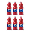 Washable Tempera Paint, Red, 16 oz, Pack of 6