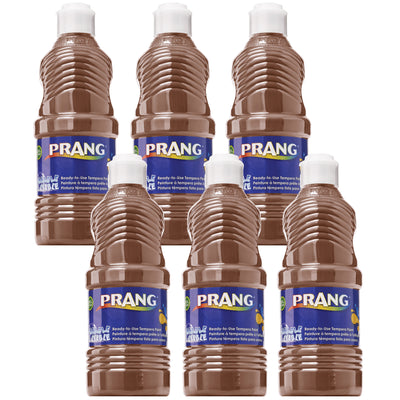 Washable Tempera Paint, Brown, 16 oz, Pack of 6