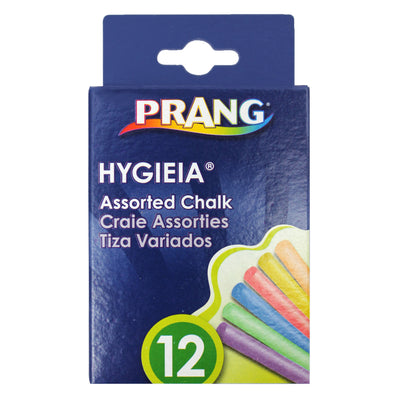 Hygieia® Dustless Board Chalk, 3-1-4" x 3-8", Assorted, 12 Per Box, 24 Boxes