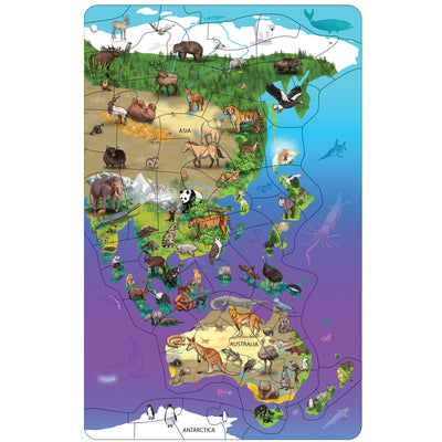 Animal Magnetism® Magnetic Wildlife Map Puzzle: Asia & Australia