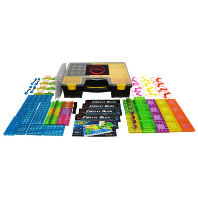 Circuit Blox 120, Circuit Board Building Blocks Classroom Set, 196 Pieces