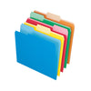 Two-Tone Color File Folders, Letter Size, Assorted Colors, 1-3 Cut, Box of 100