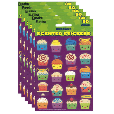 Cupcake Scented Stickers, 80 Per Pack, 6 Packs