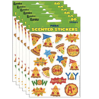 Pizza Scented Stickers, 80 Per Pack, 6 Packs