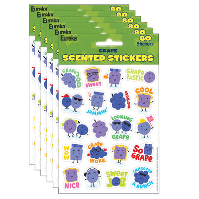Grape Scented Stickers, 80 Per Pack, 6 Packs