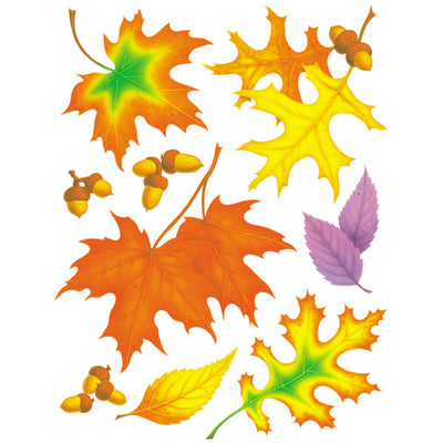Fall Leaves Window Clings, 12 Sheets