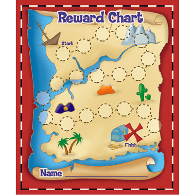 Treasure Hunt Mini Reward Charts with Stickers, 36 Charts Per Pack, 3 Packs