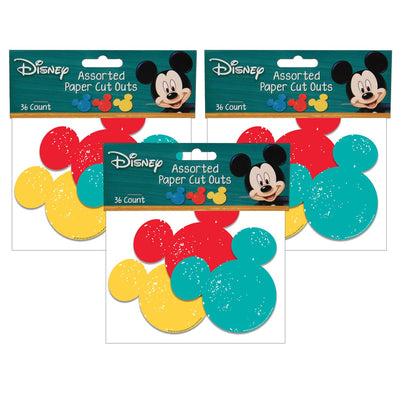 Mickey Mouse® Paper Cut Outs, 36 Per Pack, 3 Packs