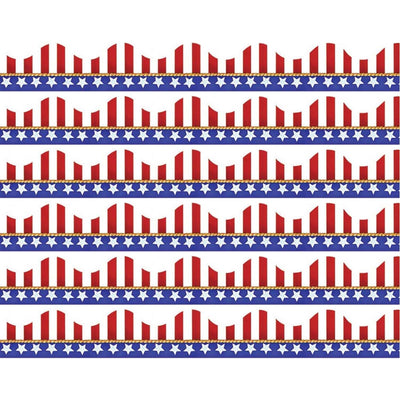 American Flags Electoral Deco Trim®, 37 Feet Per Pack, 6 Packs