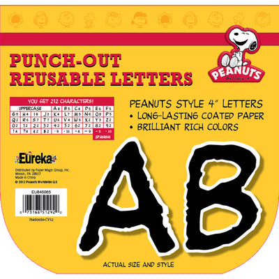 Peanuts® Black Deco 4" Letters, 212 Per Pack, 3 Packs