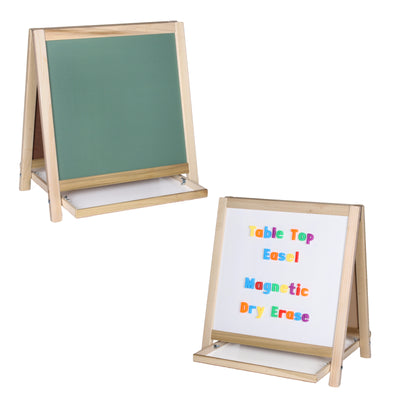 Magnetic Table Top Easel, Chalkboard-Whiteboard, 18.5" x 18"