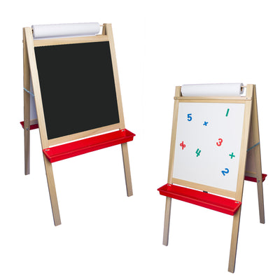 Deluxe Magnetic Paper Roll Easel, Dry Erase-Black Chalk