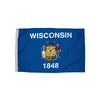 Durawavez Nylon Outdoor Flag with Heading & Grommets, Wisconsin, 3ft x 5ft
