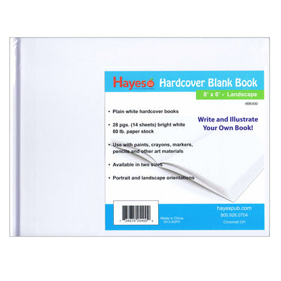 Hardcover Blank Book, Landscape 8" x 6", 28 Pages, Pack of 12