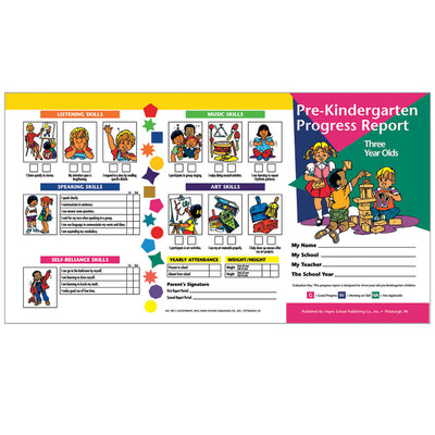 Pre-Kindergarten Progress Report (3 year olds), 10 Per Pack, 6 Packs