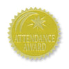 Gold Foil Embossed Seals, Attendance Award, 54 Per Pack, 3 Packs