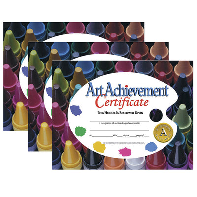 Art Achievement Certificate, 8.5" x 11", 30 Per Pack, 3 Packs