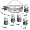 Galaxy™ Deluxe Listening Center with 5 SC-7V Headphones, MPC-3030 Boombox and Galaxy™ Jackbox