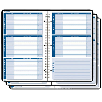 Non-Dated Student Planner-Assignment Book, Pack of 3