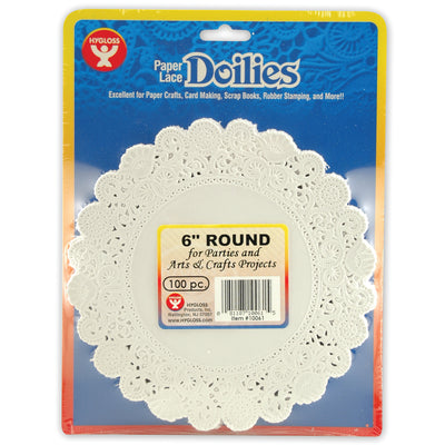 Round Paper Lace Doilies, White, 6", 100 Per Pack, 3 Packs