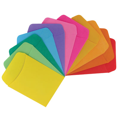 Non-Adhesive Library Pockets, 3.5" x 4.875", 5 Colors, 30 Per Pack, 6 Packs