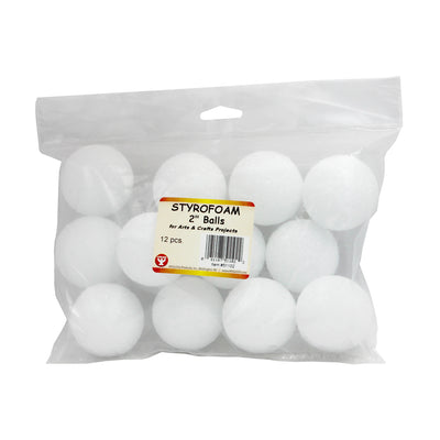 Styrofoam Balls, 2 Inch, 12 Per Pack, 3 Packs