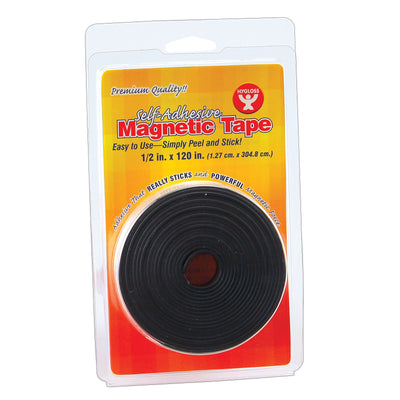 Self-Adhesive Magnetic Tape Roll, 1-2" x 120", Pack of 6