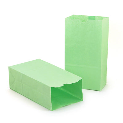 Gusseted Paper Bags, #6 (6" x 3.5" x 11"), Lime Green, 50 Per Pack, 2 Packs