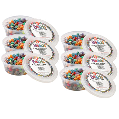 Bucket O’ Beads, Multi-Mix, Asstd Sizes, 4 oz Per Pack, 6 Packs