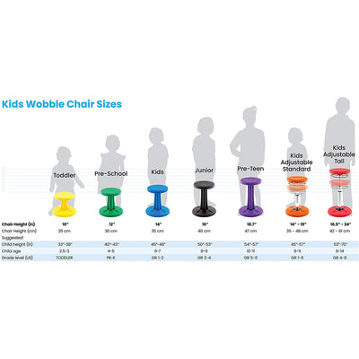 Kids Adjustable Tall Wobble Chair 16.5-24" Blue