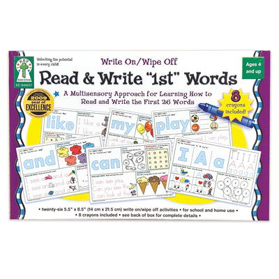 Write On-Wipe Off: Read and Write First Words Manipulative, Grade PK-2